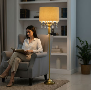 Classic Vintage Brass Quad LED Floor Lamp