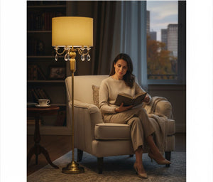 Classic Vintage Brass Quad LED Floor Lamp