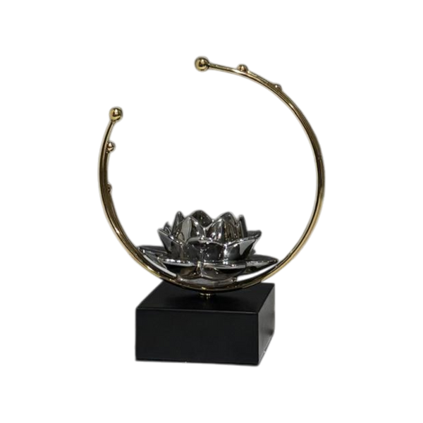 Luminous Lotus Crystal Candle Stand
