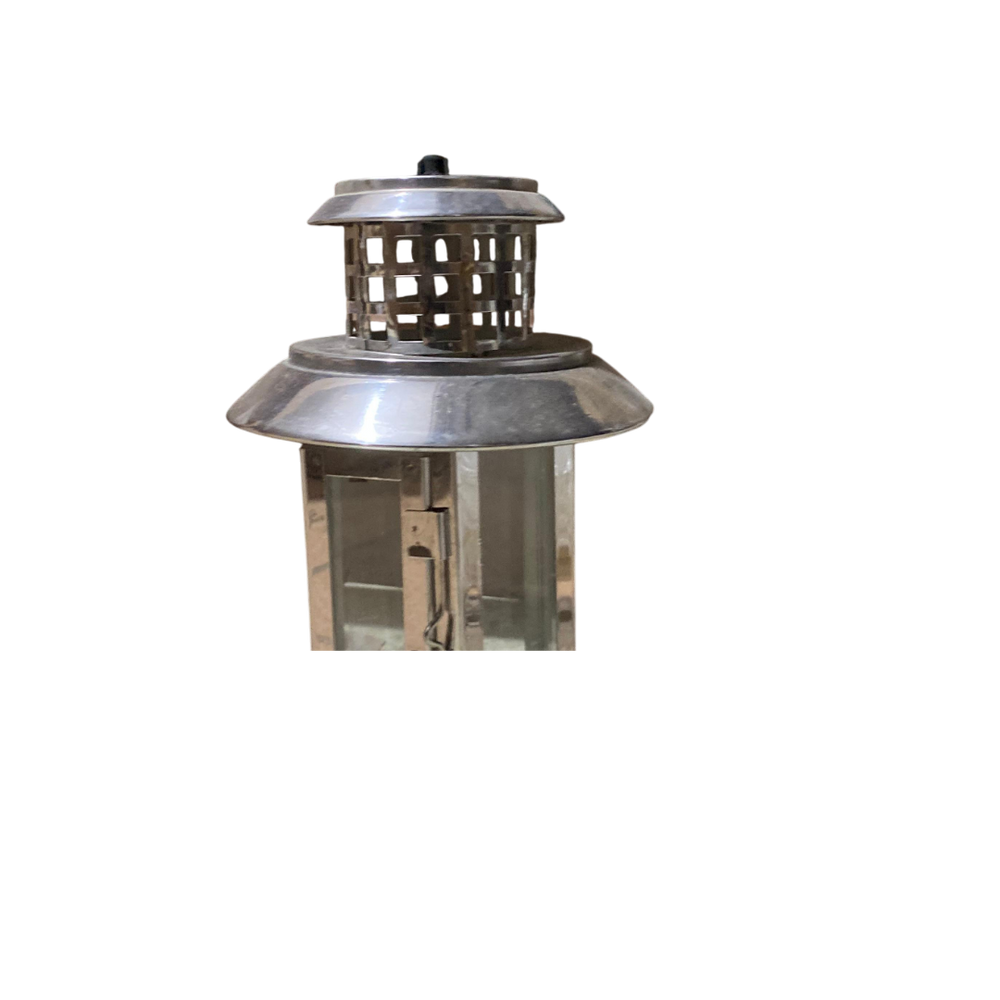 Radiant Silver Metallic Lantern