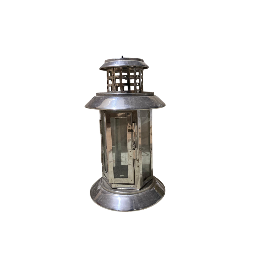 Radiant Silver Metallic Lantern