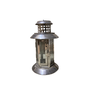 Radiant Silver Metallic Lantern