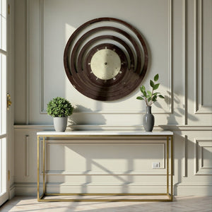 Rustic Wood Fusion Roman Wall Clock