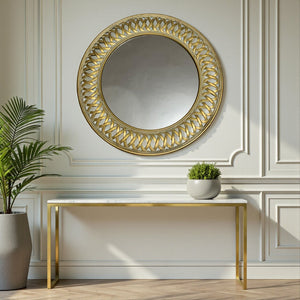 Opulent Brass Sun Circle Mirror