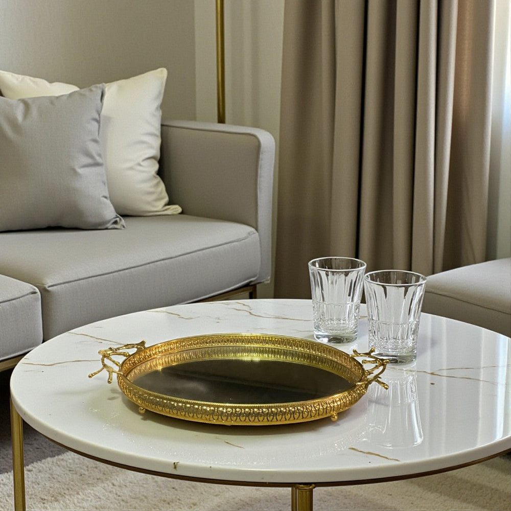 Mirror-Top Decorative Organizer Tray