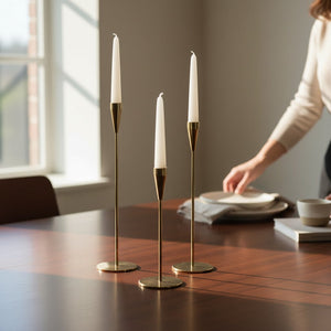 Luxury Gold Metallic Candle Stands Set