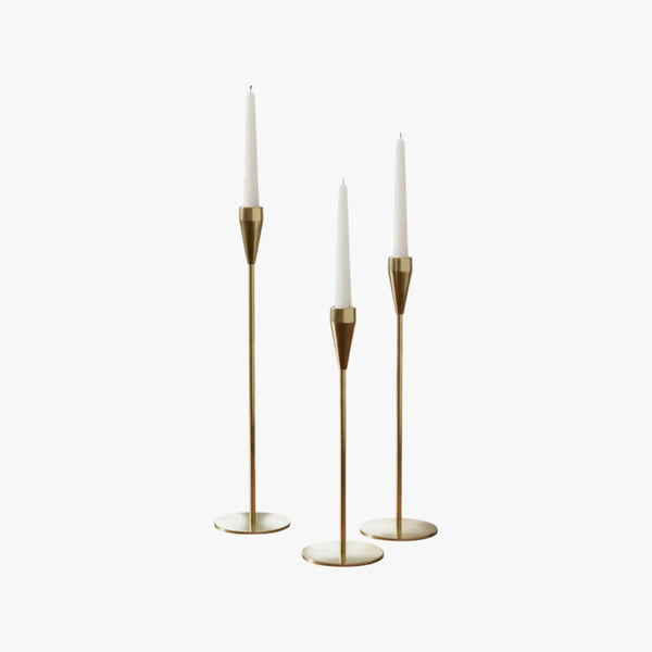 Luxury Gold Metallic Candle Stands Set