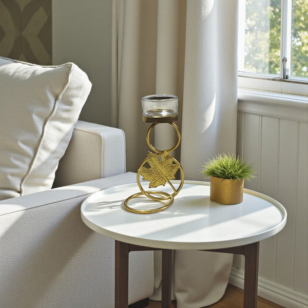 Aura Loop Modern Metallic Candle Holder