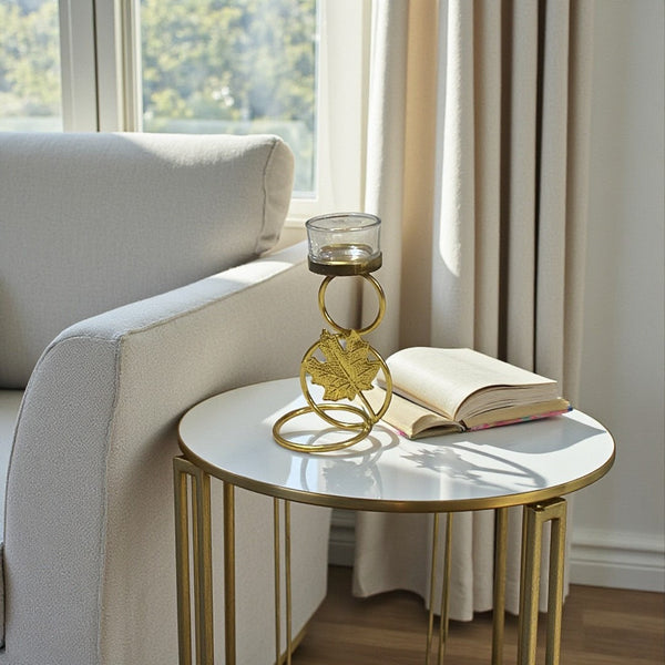 Aura Loop Modern Metallic Candle Holder