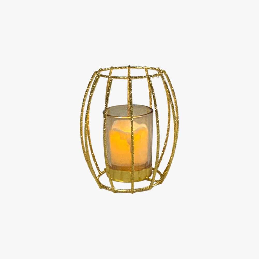Lumina Weave Modern Gold Candle Holder