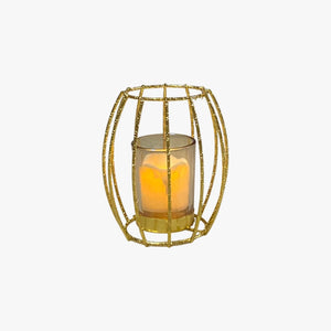 Lumina Weave Modern Gold Candle Holder