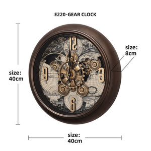 Golden Ivory Mechanical Gear Wall Clock