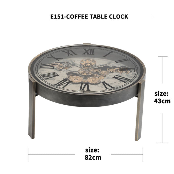 Vasco Map Moving Gears Centre Table Clock