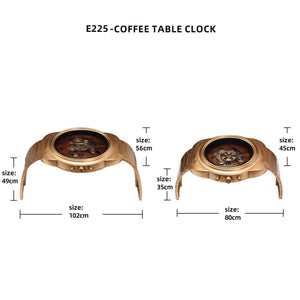 Golden Gear-Inspired Clocks with Moving Mechanisms