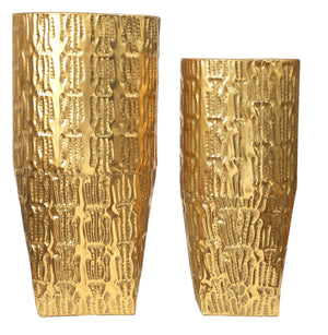 J-Star Imperial Gold Floor Vase Planters Set