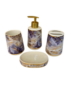 Luxury Floral Ceramic Bathroom Accessories Set