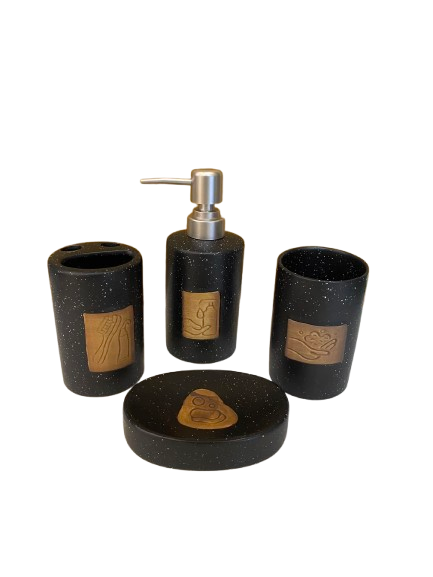 Black Ceramic Bathroom Accessories Set