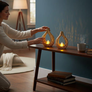 Luxury Gold Lotus Metal Candle Holder