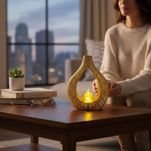 Luxury Gold Lotus Metal Candle Holder