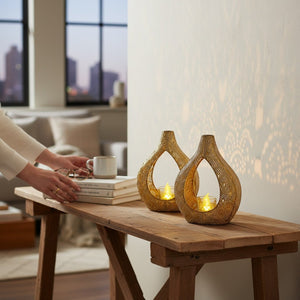 Luxury Gold Lotus Metal Candle Holder