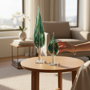 Luxury Art Glass Leaf Sculpture for Modern Home Décor