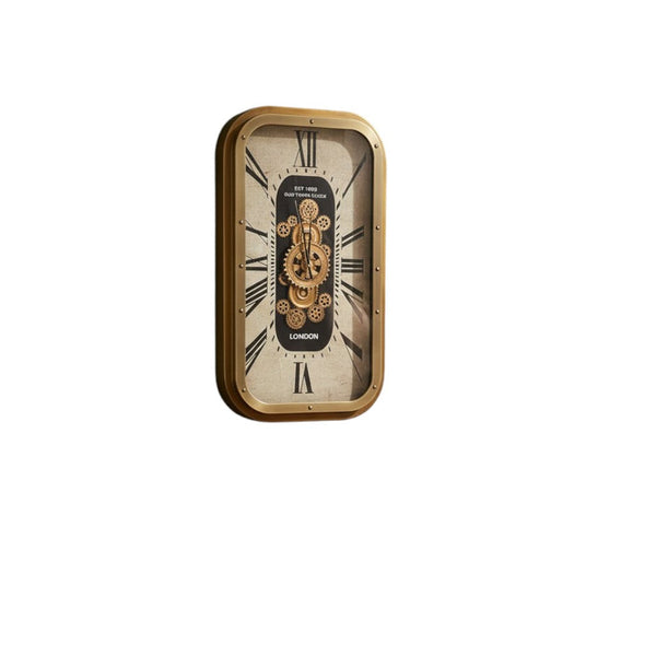 Luxury Gold Roman Numeral Gears Wall Clock