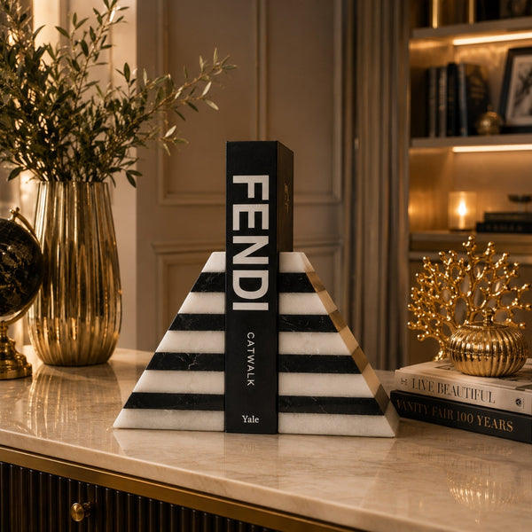 luxury-black-white-marble-bookends