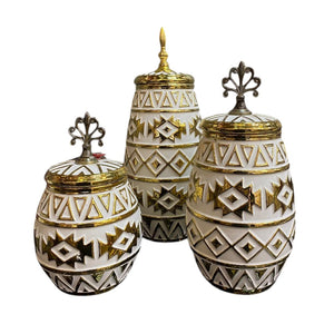 Majestic Gold Tribal Candy Jars Set