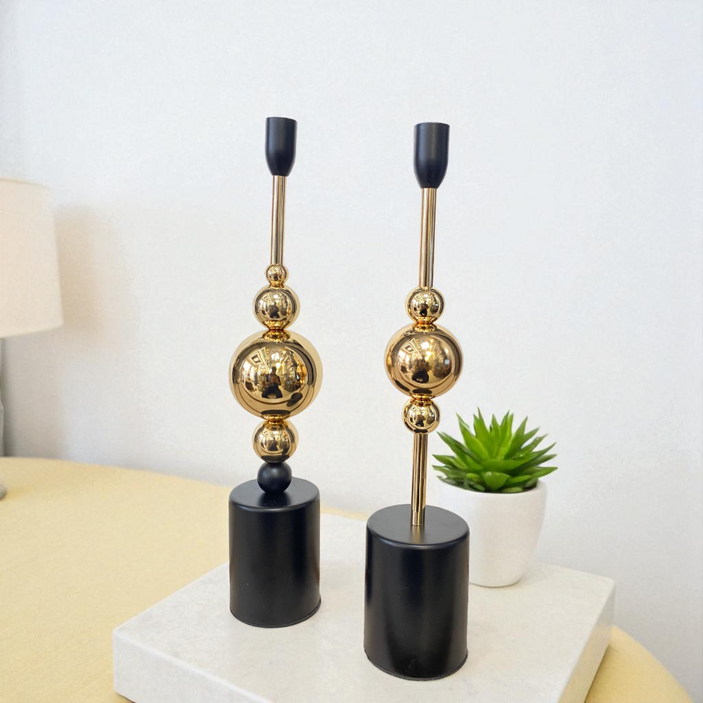 Elysian Gold Candle Stand Pair
