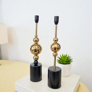 Elysian Gold Candle Stand Pair