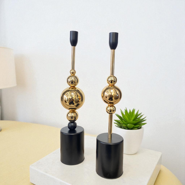 Elysian Gold Candle Stand Pair