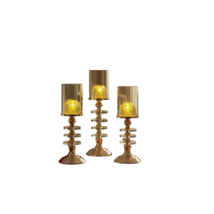 Metal Pillar Candle Holder Set