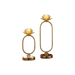 Elegance Ring Metallic Candle Holders (Pair)