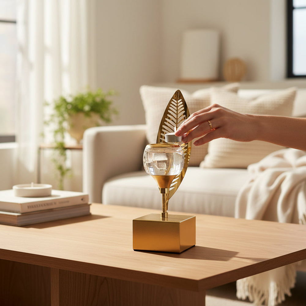 Crest Crystal And Metallic Candle Holder