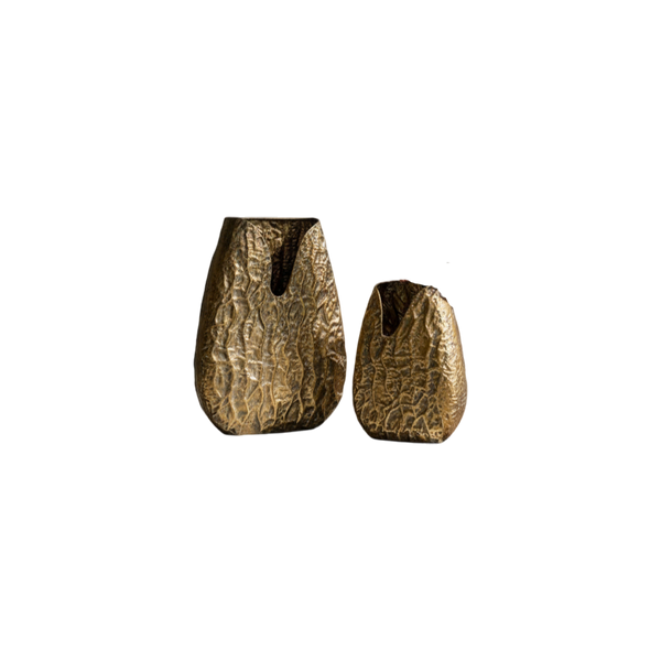 J-Star Branded Vintage Ribbed Brass Planters