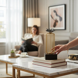 Golden Lotus Crystal Tower Stand