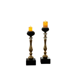 Eclipse Modern Metallic Candle Stands (Pair)