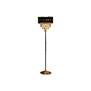 Noir Éclat Modern Crystal Black Floor Lamp