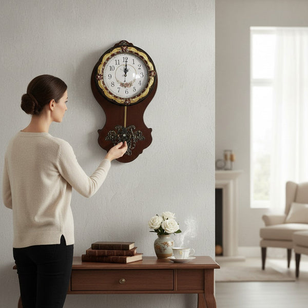 Rustic Elegance Premium Brown Wall Clock
