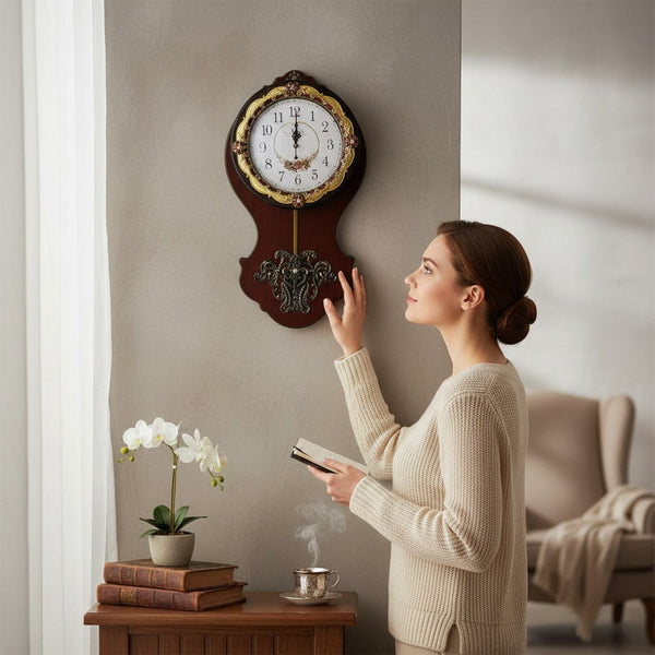 Rustic Elegance Premium Brown Wall Clock