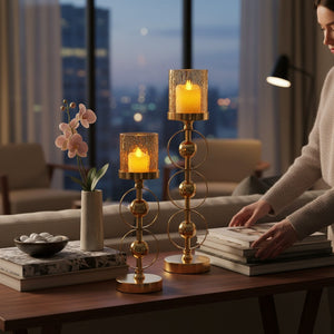 Celestial Polished Candle Stands (Pair)
