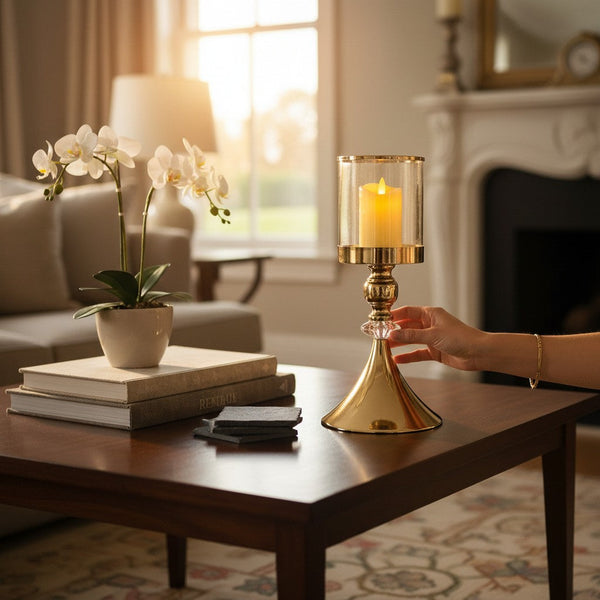 Crystal Vine Metallic Candle Stand (Pair)