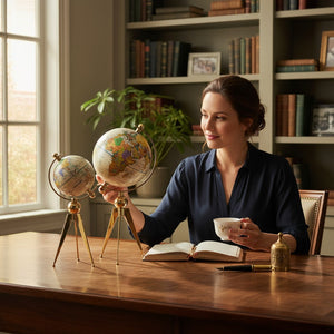 Metallic Tripod Globes Decor