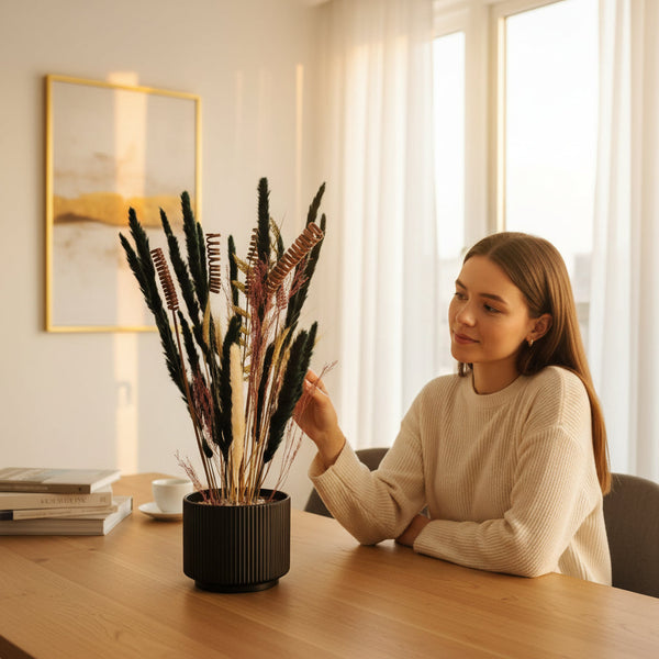 Classic Ceramic Vase with (Floral Arrangement)