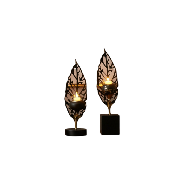 Verdant Elegance Candle Holders (Pair)