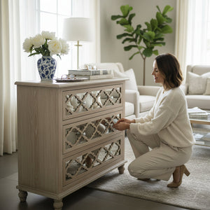 Crystal Edge Modern Mirror Chester Table