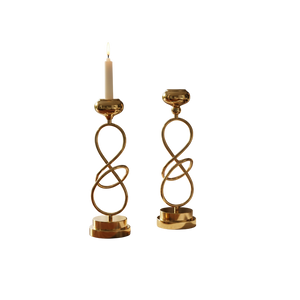 Stratos Modern Metallic Candle Stands (Pair)
