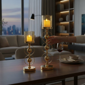 Celestial Polished Candle Stands (Pair)
