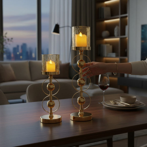Celestial Polished Candle Stands (Pair)