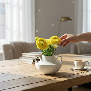 Frosted Ring Minimal Ceramic Vase